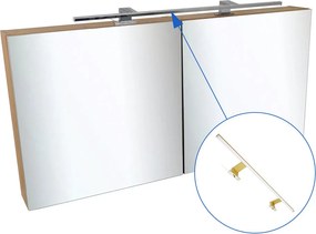 Comodo Zrkadlová skrinka Ideal OW 120 ZS LED-G s osvetlením Any LED 80 G, zlatá