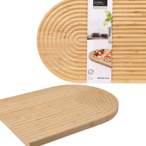 Drevený servírovací podnos Stripe Oval, 32,5x24 cm