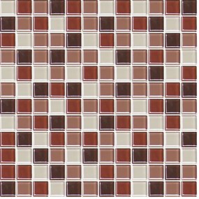 Sklenená mozaika Premium Mosaic hnědá 30x30 cm lesk MOS25MIX6, (bal. 1,020 m2 )