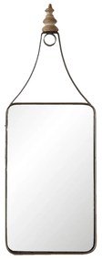 Nástenné zrkadlo v čiernom kovovom ráme - 18 * 1 * 52 cm