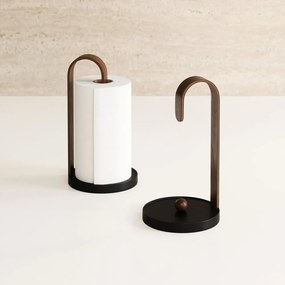 Čierny drevený stojan na papierové utierky ø 17 cm Bellwood – Umbra