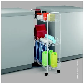 Trojposchodový pojazdný stojan do kúpeľne Metaltex Laundry, 23 × 84 cm