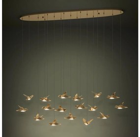 Eglo 390399 - LED Stmievateľný luster na lanku PARATEBUENO 17xLED/3W/230V zlatá