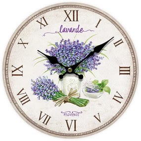 Nástenné hodiny Lavande Provence, pr. 34 cm
