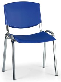 Konferenčná stolička Design - chrómované nohy, modrá