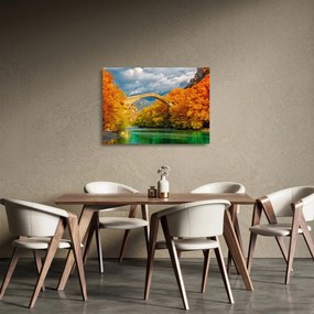 Sklenený obraz - Konitsa most (70x50 cm)