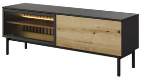 TV Stolík/Skrinka Lenge 150 (čierna + dub coast evoke). Akcia -20%. Vlastná spoľahlivá doprava až k Vám domov. 1097468
