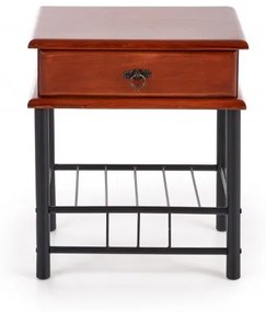 Nočný stolík FIONA –⁠ kov/drevo, čerešňa