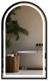 Dotykové zrkadlo s LED osvetlením DASH BLACK 60x100 cm čierne