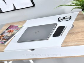 PC stolík Vicken (dub + biela). Vlastná spoľahlivá doprava až k Vám domov. 1109859