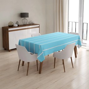 Sablio Obrus Biele linky na modrej - 130x130 cm
