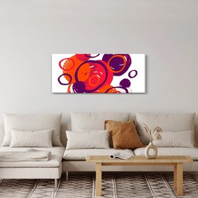 Obraz - Motív s kruhmi v teplých farbách (120x50 cm)