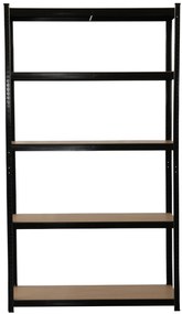 Kovový regál BestBerg BBMS-30B / 120 x 180 x 45 cm / 5 políc / čierna / hnedá