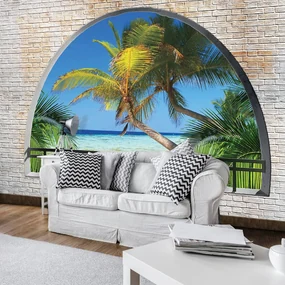 Fototapeta - Pohľad na palmy (152,5x104 cm)