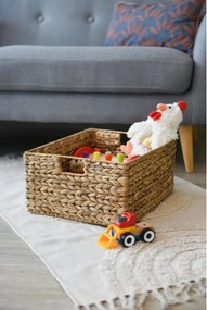 Policový kôš LANTA, vodný hyacint, šírka 34 cm, natur