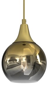 Závesné svietidlo Monte, 1x zlaté sklenené tienidlo, (fi 15cm), g