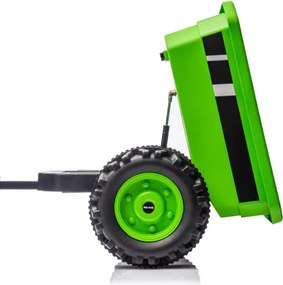 Elektrický traktor s prívesom Farmer zelený
