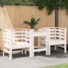Záhradné stoličky 2 ks biele 61,5x53x71 cm borovicový masív 825129