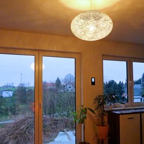 Rustikálne závesné svietidlo biele 50 cm - Corda Flat