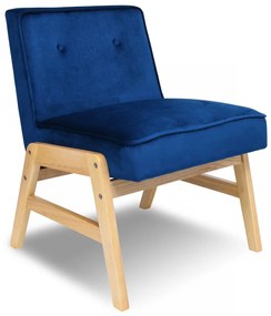 Kreslo Ontario velvet tmavomodré