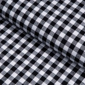 Biante Bavlnený behúň na stôl Olivia OL-015 Čierno-biela kocka malá 35x160 cm