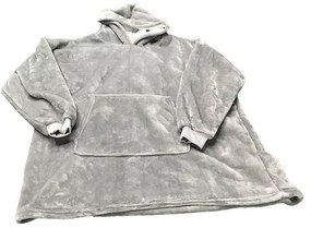VERK Deka s rukávmi a kapucňou Huggle Hoodie - šedá
