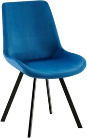 Jedálenská stolička Lewes - zamat - Tmavo modrá