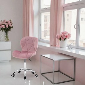 Otočná kancelářská židle Spiner Velvet růžová