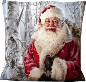 Vankúšová obliečka Santa v zimnom lese 40 × 40 cm