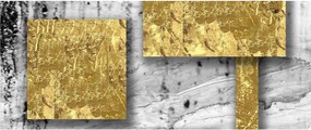 Obraz - Zlaté štvorce N⁰3 (120x50 cm)