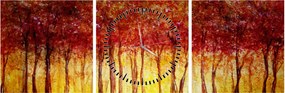 Obraz - Maľba listnatého lesa (s hodinami) (90x30 cm)