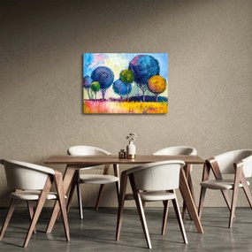 Obraz kopulovitých stromov, olejomaľba (70x50 cm)