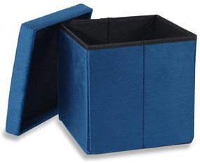 Modrá skladacia taburetka CUBEXO VELVET M