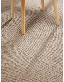 Béžový ručne tkaný vlnený okrúhly koberec ø 120 cm Eleni Light Beige – Hanse Home