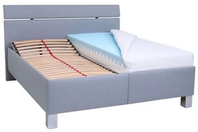 Čalúnená posteľ s úložným priestorom ALIS 180x200 cm, bez matraca, svetlosivá