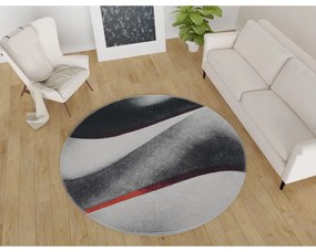 Čierno-biely umývateľný okrúhly koberec ø 120 cm – Vitaus