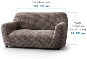 Bielastické poťahy VENEZIA hnedá dvojkreslo (š. 120 - 160 cm)