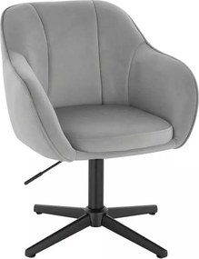 LuxuryForm DESIGN Stolička AVOLA VELUR na čiernom kríži - svetlo šedá