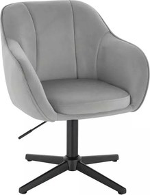LuxuryForm DESIGN Stolička AVOLA VELUR na čiernom kríži - svetlosivá