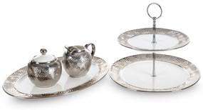 DEKORAČNÁ NÁDOBA 10X10X11 CM STRIEBORNÁ