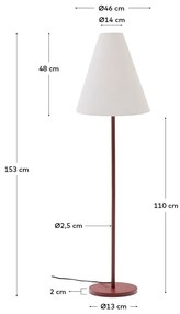 Stojacia lampa v terakotovej farbe s textilným tienidlom (výška 153 cm) Navat – Kave Home