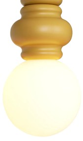 Retro závesné svietidlo horčicovo žlté s matným sklom - Fedde