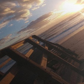 Obraz móla, pláže a more (120x50 cm)