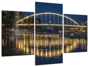 Obraz mosta s fontánou (90x60 cm)