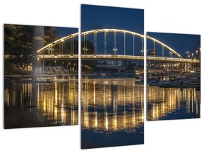 Obraz mosta s fontánou (90x60 cm)