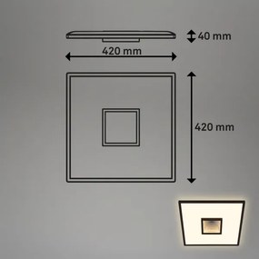 Briloner 3848015 - LED stropné svietidlo TORO LED/18W/230V 42x42 cm čierne