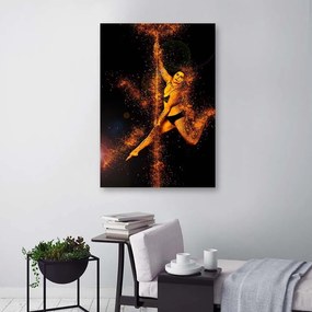 Obraz na plátně Tanec s píšťalami Zlatá žena - 60x90 cm