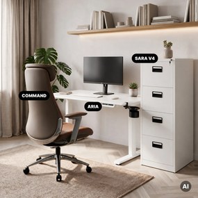 Elektrický stôl s nastaviteľnou výškou ergonomický biely,1200x600 mm: ARIA