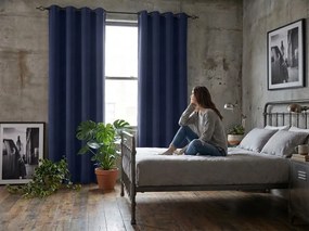 Záves OXFORD LIGHT 140x250 cm, tmavomodrý Zavesenie: Riasiaca páska