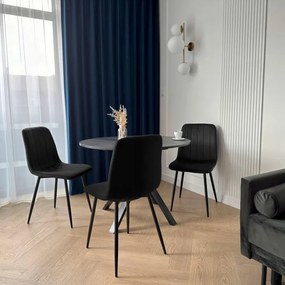Jedálenská stolička FRESNO VELVET čierna